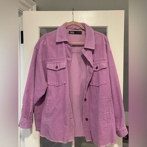 Zara Women's Lavender Corduroy shacket